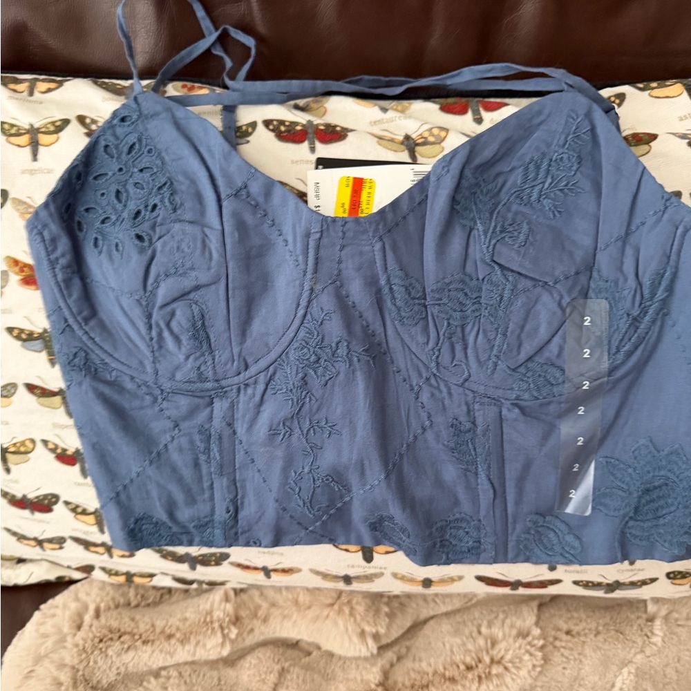 Polo by Ralph Lauren Blue Embroidered Tank Top